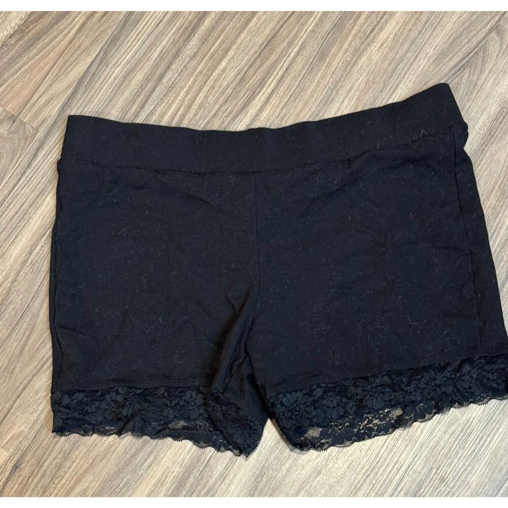 Torrid Black Lace Trim Bike Shorts Cotton Spandex Slip Shorts Plus Size 2